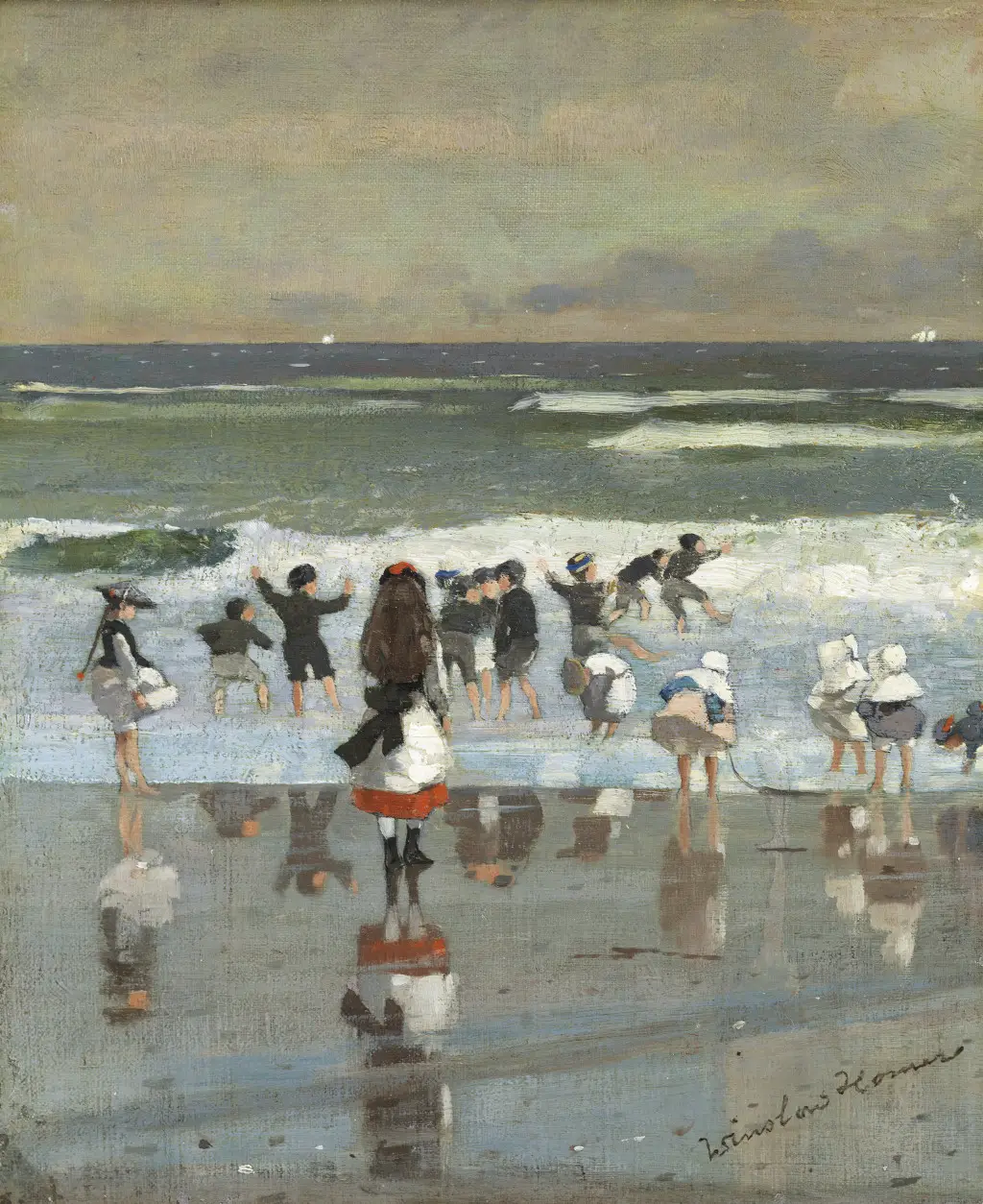Beach Scene in Detail Winslow Homer